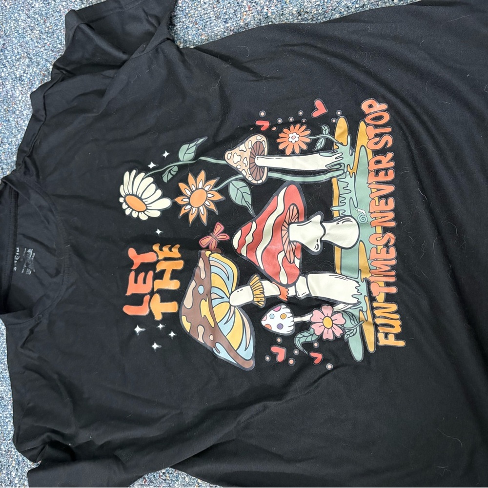 Black Graphic Kids Shirt